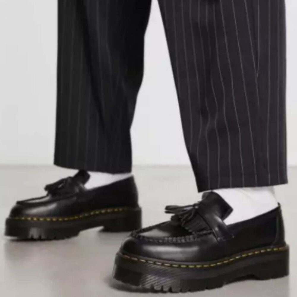 DR. MARTENS ADRIAN QUAD LEATHER PLATFORM TASSLE LOAFERS MSRP$210 Timeless Design - Picture 9 of 15